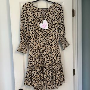 Animal print ruffle dress